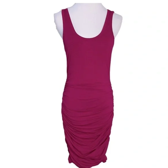 Express | Dresses | Express Pink Fuchsia Sleeveless Ruched Tank Bodycon  Dress | Poshmark